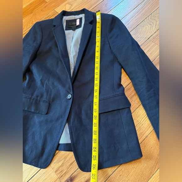 J Crew Solid Navy Blue 100% Linen Regent Blazer Suit Jacket Women’s Size 2 - Picture 16 of 16